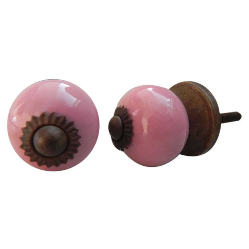 Indian Shelf 2 Pieces Knobs for Dresser Drawers | Solid Nursery Dresser Knobs | Pink Cabinet Knobs and Pulls | Ceramic Single Hole Cabinet Pulls | Hardware Knobs | Bathroom Cabinet Door Knobs