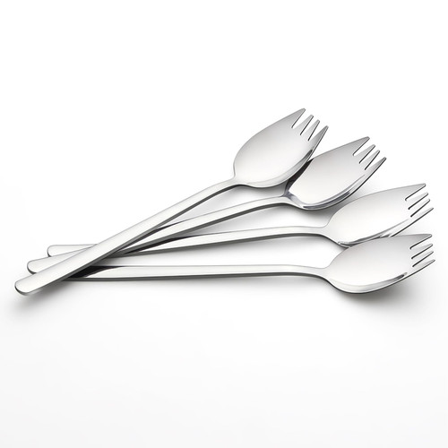 Sporks, 4-Pack 18/10 Spork Stainless Steel, Metal Spork for Everyday Household Use, 7.4-Inch Long Handle Dessert Spoons Ice Cream Spoons Salad Forks, Flatware Set Spork for Fruit Appetizer Dessert Sporks, 4-Pack 18/10 Spork Stainless Steel, Metal Spork for Everyday Household Use, 7.4-Inch Long Handle Dessert Spoons Ice Cream Spoons Salad Forks, Flatware Set Spork for Fruit Appetizer Dessert