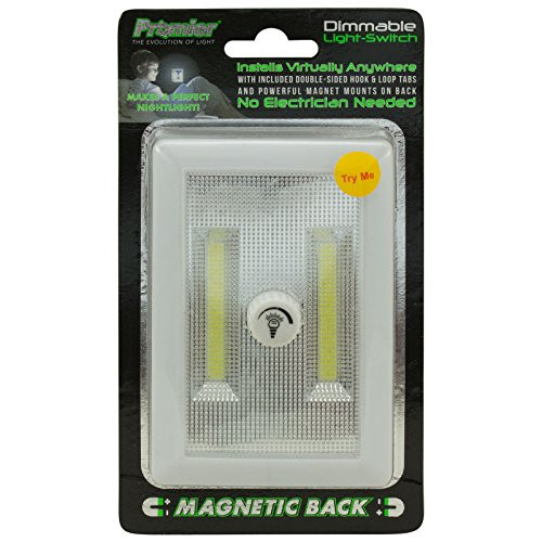 Promier Wireless COB LED Dimmer Light Switch-3 Mounting Options Included, 200 Lumens