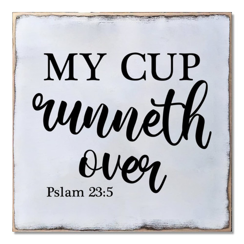 Alioyoit Distressed Look Wood Sign My Cup Runneth Over Rustic Wooden Sign with Inspirational Bible Quote Vintage Wall Hanging Art Plaque Home Decor for Farmhouse Porch Decoration Best Gift Alioyoit Distressed Look Wood Sign My Cup Runneth Over Rustic Wooden Sign with Inspirational Bible Quote Vintage Wall Hanging Art Plaque Home Decor for Farmhouse Porch Decoration Best Gift