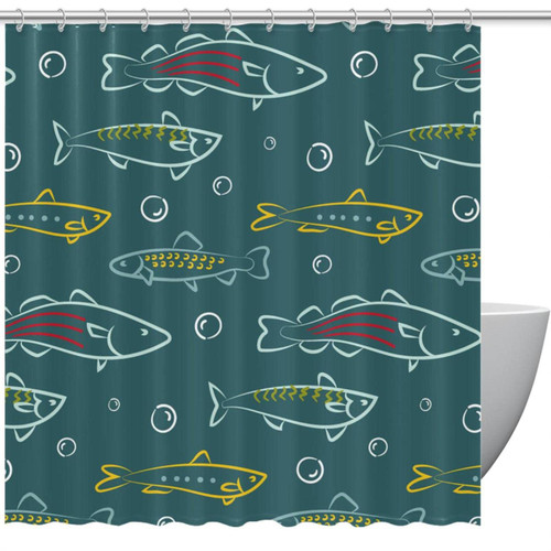 KQNZT Shower Curtains for Bathroom, Fabric Shower Curtain with Hooks, Stylish Modern Curtain, Bath Decor, Cartoon Abstract Fish Sea Animal KQNZT Shower Curtains for Bathroom, Fabric Shower Curtain with Hooks, Stylish Modern Curtain, Bath Decor, Cartoon Abstract Fish Sea Animal