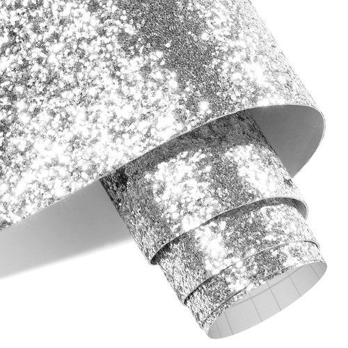Decotalk Silver Glitter Wallpaper Peel and Stick for Walls Removable Glitter Wallpaper 17.7"x120" Glitter Contact Paper Silver Wallpaper Sparkle Chunky Glitter Wall Paper for Crafts Party Decorative Decotalk Silver Glitter Wallpaper Peel and Stick for Walls Removable Glitter Wallpaper 17.7"x120" Glitter Contact Paper Silver Wallpaper Sparkle Chunky Glitter Wall Paper for Crafts Party Decorative