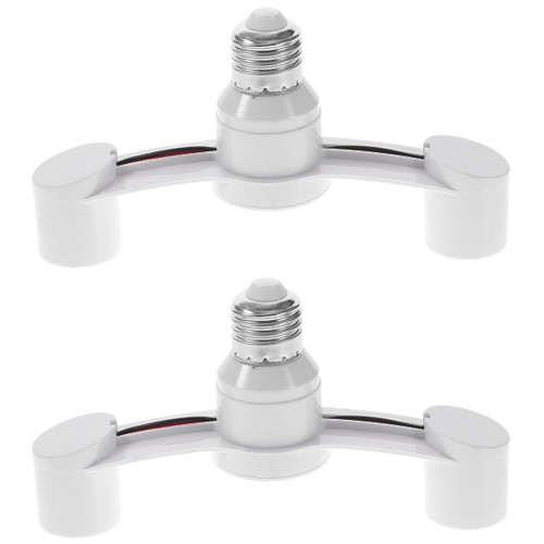 VILLCASE 2pcs Led Light Bulb Socket Adapter E27 Splitter 2 Heads Lamp Base Converter, Light Holder Heads Branch Holder Dual Base for Light Converter Lamp