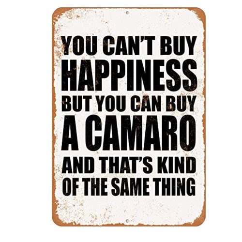 8 x 12 Aluminum Metal Sign - You Can't Buy Happiness But You Can Buy a Ca - Vintage Look