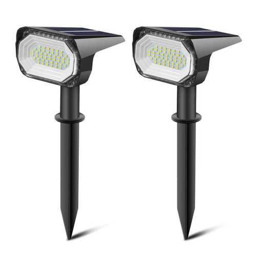 CILIENG Solar Spot Lights Outdoor 2 Pack, 46 LEDs Solar Landscape Spotlights, 3 Lighting Mode Solar Garden Pathway Lights, IP65 Waterproof Solar Outdoor Lighting for Yard Pool?Cool White?