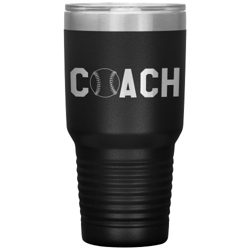 JFWcreations Softball Coach Tumbler - Softball Coach Gift 30oz Insulated Engraved Stainless Steel Softball Coach Cup Black