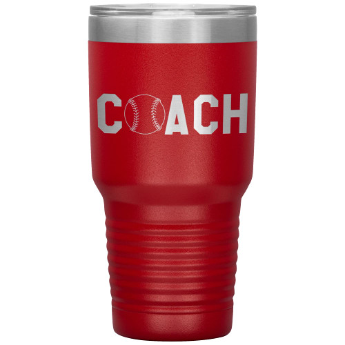 JFWcreations Softball Coach Tumbler - Softball Coach Gift 30oz Insulated Engraved Stainless Steel Softball Coach Cup Red