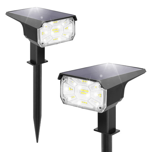 ZJOJO Solar Outdoor Lights, Solar Spot Lights Outdoor 2 Pack 2-in-1 Solar Landscape Spotlights, 3 Modes Cool White IP65 Waterproof Powered Flood Wall Lights for Yard Garden Pathway Patio Driveway ZJOJO Solar Outdoor Lights, Solar Spot Lights Outdoor 2 Pack 2-in-1 Solar Landscape Spotlights, 3 Modes Cool White IP65 Waterproof Powered Flood Wall Lights for Yard Garden Pathway Patio Driveway