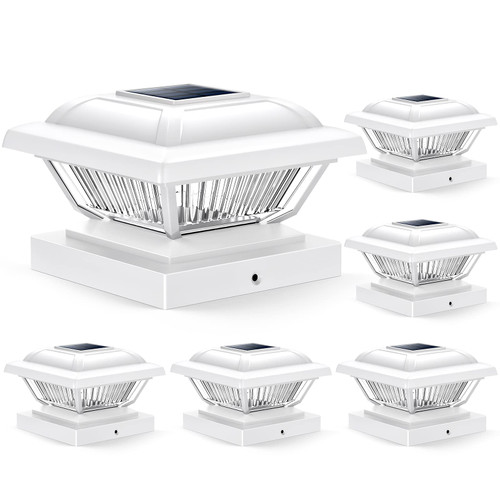 LETMY Solar Post Cap Lights Outdoor, 6 Pack Solar Powered Fence Post Cap Lights, High Brightness Solar Outdoor Post Lights Waterproof for 4x4, 4.5x4.5, 5x5 Posts Fence Deck Patio Garden Decoration LETMY Solar Post Cap Lights Outdoor, 6 Pack Solar Powered Fence Post Cap Lights, High Brightness Solar Outdoor Post Lights Waterproof for 4x4, 4.5x4.5, 5x5 Posts Fence Deck Patio Garden Decoration