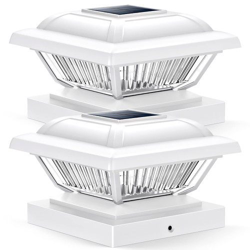 LETMY Solar Post Cap Lights, 2 Pack Fence Post Lights Solar Powered Outdoor Post Lights, High Brightness Waterproof Solar Deck Fence Cap Lights for 4x4, 4.5x4.5 or 5x5 Posts Patio Garden Decoration LETMY Solar Post Cap Lights, 2 Pack Fence Post Lights Solar Powered Outdoor Post Lights, High Brightness Waterproof Solar Deck Fence Cap Lights for 4x4, 4.5x4.5 or 5x5 Posts Patio Garden Decoration