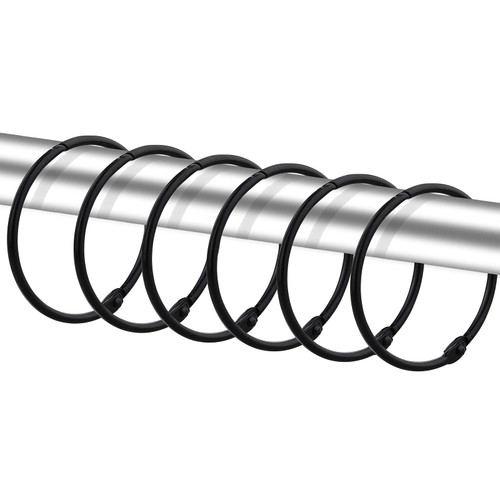 24 Pack Shower Curtain Rings, Rustproof Decorative Shower Curtain Hooks Metal Round Shower Ring Hooks for Bathroom Shower Rod (Black) 24 Pack Shower Curtain Rings, Rustproof Decorative Shower Curtain Hooks Metal Round Shower Ring Hooks for Bathroom Shower Rod (Black)