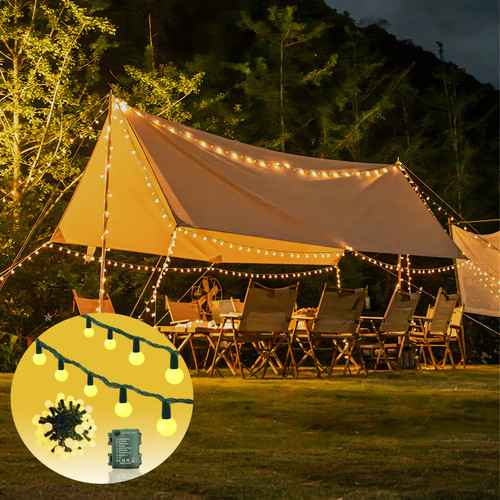 TIANG Globe String Lights, 20.6 FT 40 LED Battery Operated Fairy String Lights, 8 Modes IP44 Waterproof Indoor/Outdoor LED Decorative Lights for Bedroom, Patio, Garden, Party, Wedding Decor,Warm White