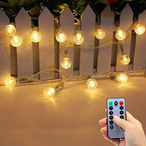 Lezoey Battery Operated String Lights Indoor Outdoor 33Fft 80leds Crystal globe Led fairy Lights with Remote Control for Bedroom Patio Party Christmas Decorative Lights Lezoey Battery Operated String Lights Indoor Outdoor 33Fft 80leds Crystal globe Led fairy Lights with Remote Control for Bedroom Patio Party Christmas Decorative Lights