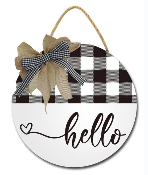 Welcome Sign For Front Door, Farmhouse Wall Decor Welcome Sign, 12" Wooden Welcome Home Decorations, Outdoor Welcome Signs For Porch, Wreaths For Front Porch Door Wall Hanging?hello?