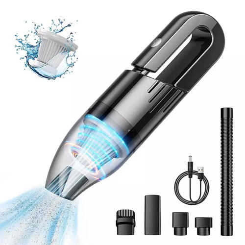 Handheld Vacuum Cordless - Mini Portable Cordless Car Vacuum Cleaner with 6500Pa Suction, 120W Powerful Rechargeable Mini Hoovers Wet Dry Hand Vacuum Cleaner Cordless for Home and Car Cleaning, Black