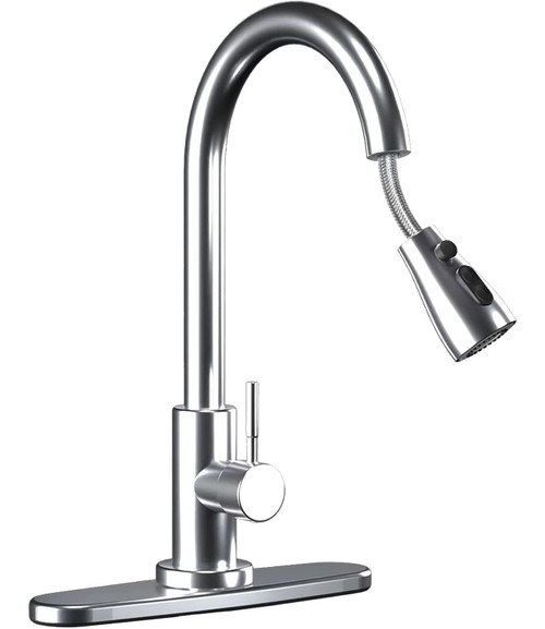 Kitchen-Faucets,Kitchen Faucet with Pull Down Sprayer -Kitchen Sink Faucet -Stainless Steel