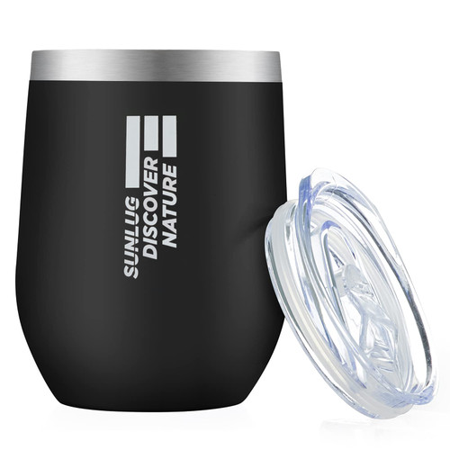 SUNLUG Insulated Wine Tumblers 12 oz with Slider Lids, Double Wall Vacuum Travel Tumbler, Stainless Steel Coffee Mug, for Hot and Cold Drinks