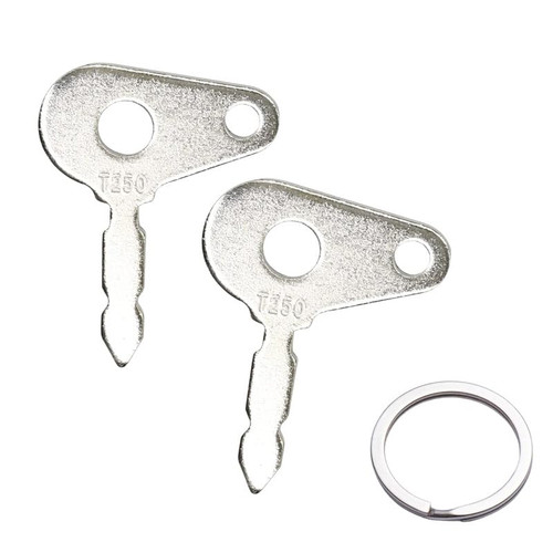 T250 Ignition Key for International Harvester Case Tractor Benford Ford Massey Ferguson Replacement Keys Perfect Match(2PCS)-with Key Ring