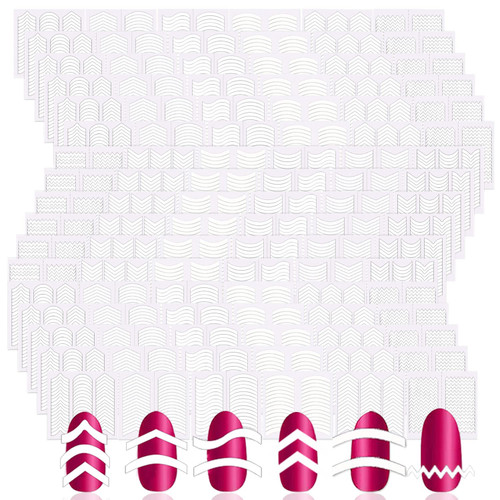 DANNEASY 4340 Pieces French Tip Nail Stickers Self Adhesive Nail Decals Half-Moon Shaped Nail Design Stickers French Manicure Guides Tool Nail Art Stencils (120 Sheets) DANNEASY 4340 Pieces French Tip Nail Stickers Self Adhesive Nail Decals Half-Moon Shaped Nail Design Stickers French Manicure Guides Tool Nail Art Stencils (120 Sheets)