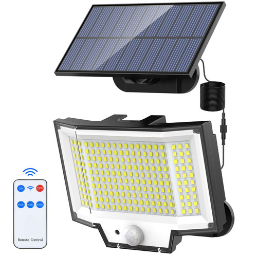 NACINIC Solar Outdoor Light Motion Sensor Waterproof with 200 Bright LED, Remote, Separate Panel, 16.4Ft Cable, Dusk to Dawn Lighting Mode, Security Solar Powered Flood Lights for Porch Yard Shed Wall NACINIC Solar Outdoor Light Motion Sensor Waterproof with 200 Bright LED, Remote, Separate Panel, 16.4Ft Cable, Dusk to Dawn Lighting Mode, Security Solar Powered Flood Lights for Porch Yard Shed Wall