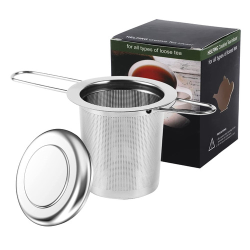 Tea Infuser Tea Strainer - Fine Mesh Tea Strainers Tea Infusers for Loose Tea, Folding Handle Stainless Steel Tea Steeper Tea Diffuser with Large Capacity Tea Basket and Lid, Fits Teapots, Mugs, Cups Tea Infuser Tea Strainer - Fine Mesh Tea Strainers Tea Infusers for Loose Tea, Folding Handle Stainless Steel Tea Steeper Tea Diffuser with Large Capacity Tea Basket and Lid, Fits Teapots, Mugs, Cups