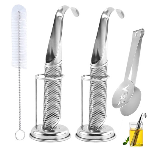 2 pack Tea Infuser,Tea Strainers for Loose Tea, 304 Stainless Steel Tea Steeper for Loose Tea Loose Leaf Tea Filter, Long Handle Diffusers for Tea, Coffee, Seasonings, Spices (Silver) 2 pack Tea Infuser,Tea Strainers for Loose Tea, 304 Stainless Steel Tea Steeper for Loose Tea Loose Leaf Tea Filter, Long Handle Diffusers for Tea, Coffee, Seasonings, Spices (Silver)