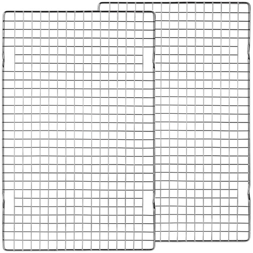 Tebery 2 Pack Heavy-Duty Wire Cooking Rack Baking Racks Fits Half Sheet Pan, Nonstick Baking & Cooling Grid for Roasting, Cooking, Grilling, Drying - 16" x 10"