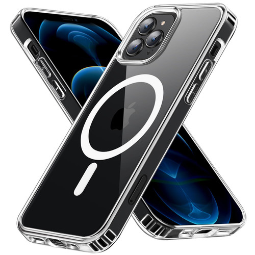 Gyizho Magnetic Case for iPhone 12 Pro Max Case, [Military Grade Drop Tested] [Compatible with MagSafe] Slim Protective Cover, Translucent Matte Shockproof Case 12 Pro Max Phone Case 6.7", Clear