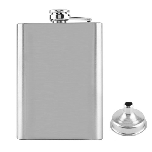 Liquor Flask Funnel Stainless Steel Flask Pocket Bottle for Whiskey Liquor Wine Alcohol(8 oz)