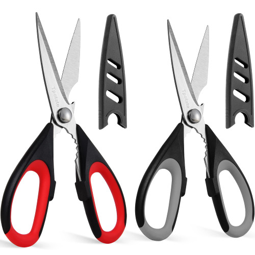 Tpotato kitchen scissors,kitchen shears heavy duty dishwasher safe,Stainless Steel Sharp utility food cooking Scissors multipurpose with cover cutting Meat, Poultry, Vegetables, fish,2 Pack Tpotato kitchen scissors,kitchen shears heavy duty dishwasher safe,Stainless Steel Sharp utility food cooking Scissors multipurpose with cover cutting Meat, Poultry, Vegetables, fish,2 Pack