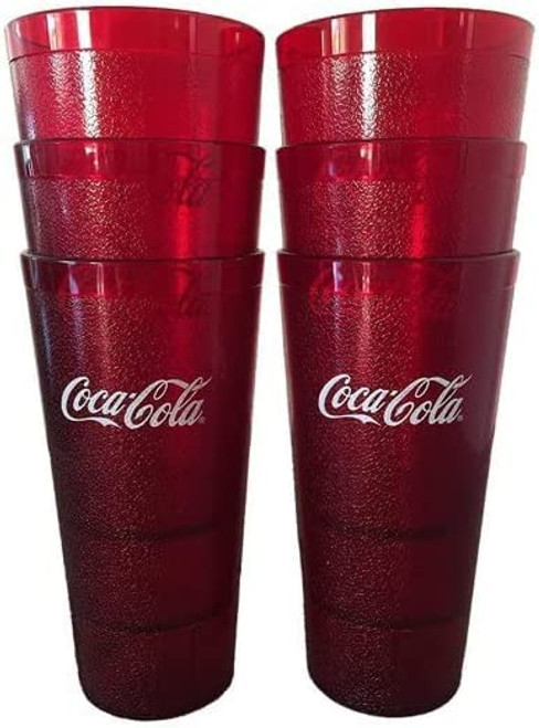 BRODYS Compatible With New (6) Coke Coca Cola Restaurant Red Plastic Tumblers Cups 20oz