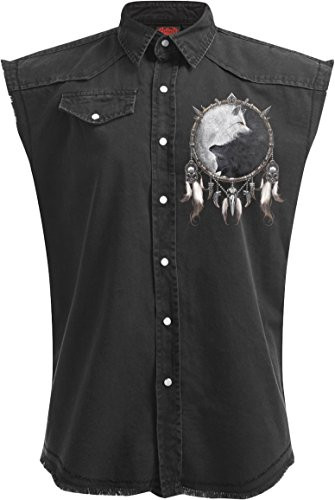 Spiral - Mens - Wolf CHI - Sleeveless Stone Washed Worker Plus Size - 4XL Black