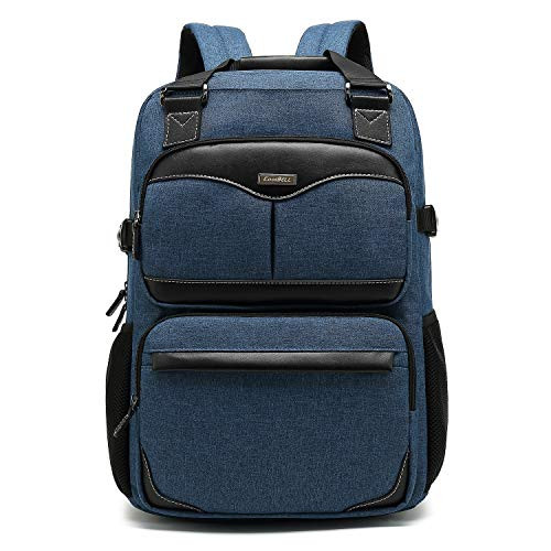 DTBG Laptop Backpack Nylon Travel Backpack Anti-Theft Business Backpack Large Bookbag School Rucksack Water-Resistant Daypack fit 17.3 Inches Laptop for Men Women (Blue)