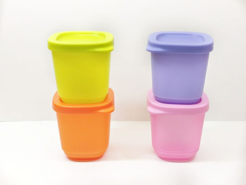 Tupperware 4 pc Small 110 ml Fridge n Take Away Containers Cubix