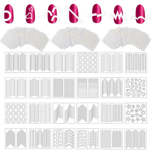 WOKOTO 72 Sheets French Nail Sticker 60 Designs French Nail Tip Guides for Nail Art Decals Stips Stickers for Nail Art Decals Smile Line French Tip Nail Guides Stickers Manicure Stickers Tip Tools WOKOTO 72 Sheets French Nail Sticker 60 Designs French Nail Tip Guides for Nail Art Decals Stips Stickers for Nail Art Decals Smile Line French Tip Nail Guides Stickers Manicure Stickers Tip Tools