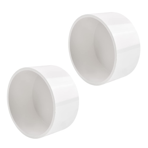 UFURMATE Pipe End Cap, 2Pcs 110mm Inner Dia PVC Pipe End Cap Fittings White PVC Pipe Plug Socket Fittings Durable Slip End Caps for Closing Unthreaded Pipe End