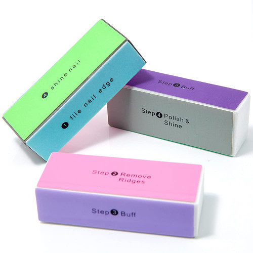 4PCS Professional 4 Way Nail Buffing Block Sponge Nail File Sanding Buffer Polishing Manicure Pedicure Tool(Color Random)