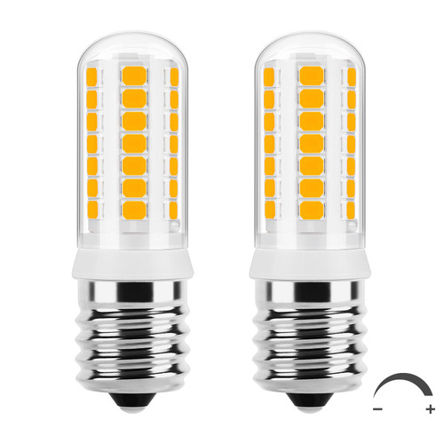 DiCUNO E17 LED Bulb Dimmable, Microwave Oven Bulbs, 2700K Warm White, 3W (40W Incandescent Replacement) 400LM 120V, E17 Intermediate Base Light Bulb for Stove Top, Appliance, Range Hood, 2 Pack DiCUNO E17 LED Bulb Dimmable, Microwave Oven Bulbs, 2700K Warm White, 3W (40W Incandescent Replacement) 400LM 120V, E17 Intermediate Base Light Bulb for Stove Top, Appliance, Range Hood, 2 Pack