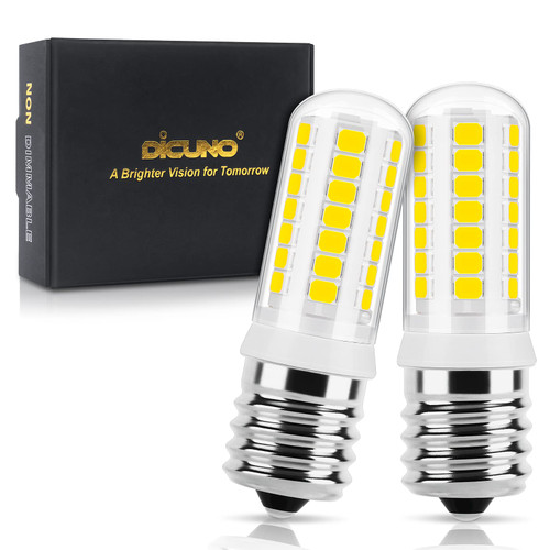 DiCUNO E17 LED Bulb Under Microwave Oven Lights, Daylight White 5000K, 3W (40W Halogen Replacement) 400LM 120V E17 Intermediate Base Light Bulb for Stove Top, Appliance, Range Hood, 2 Pack DiCUNO E17 LED Bulb Under Microwave Oven Lights, Daylight White 5000K, 3W (40W Halogen Replacement) 400LM 120V E17 Intermediate Base Light Bulb for Stove Top, Appliance, Range Hood, 2 Pack