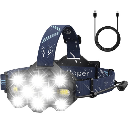 Victoper Headlamp Rechargeable, 22000 Lumens Super Bright 10 LED Head Lamp, 8+2 Mode Head Light with Red Light for Adult, Waterproof Head Flashlight for Outdoor Running, Hunting, Camping, Hiking,Blue Victoper Headlamp Rechargeable, 22000 Lumens Super Bright 10 LED Head Lamp, 8+2 Mode Head Light with Red Light for Adult, Waterproof Head Flashlight for Outdoor Running, Hunting, Camping, Hiking,Blue