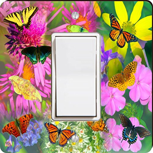 Rikki Knight Butterflies Design Single Rocker Light Switch Plate