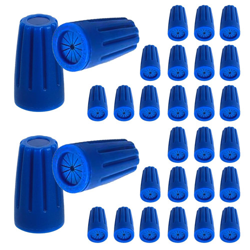 30PCS Waterproof Wire Electrical Connectors, Outdoor Seal Electrical Twist Nuts Caps Cable Terminal Connector for Landscape Light, Irrigation Valves, Wet Location Installation, 22AWG-12AWG, Blue
