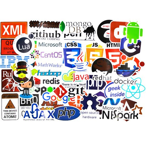 Developer Stickers for Laptop,Programming Stickers of Front-end Dev and Back-end Languages,Stickers for Software Developers,Engineers,Hackers,Programmers,Geeks and Coders (50pcs)