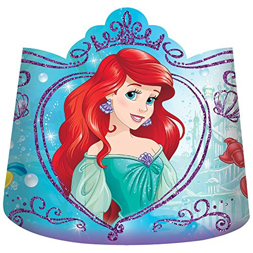Disney Ariel The Little Mermaid Dream Big Printed Paper Tiaras 8 Pack Party Supplies