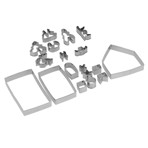 18Pcs Set Stainless Steel Cookies Cutter Biscuits Mold Gingerbread House Mold DIY Baking Tool Cookies Cutter Baking Mold Set