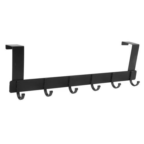 VTOSEN Door Hanging Hooks Hanger Hooks Wall Mounted Hooks - 6 Hooks Space Aluminum Thickened Movable Coat Hat Hook for Bathroom Door Row - Versatile Hanging