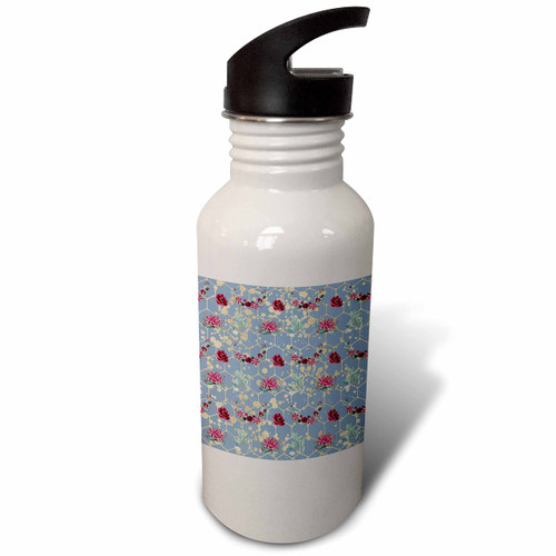 3dRose Pretty Red Christmas Floral and Image Of Gold Honeycomb Pattern - Water Bottles (wb-370818-2) 3dRose Pretty Red Christmas Floral and Image Of Gold Honeycomb Pattern - Water Bottles (wb-370818-2)