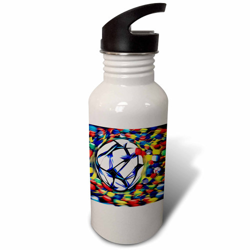 3dRose Abstract soccer football ball. Sports and activity gift,... - Water Bottles (wb-374659-2) 3dRose Abstract soccer football ball. Sports and activity gift,... - Water Bottles (wb-374659-2)
