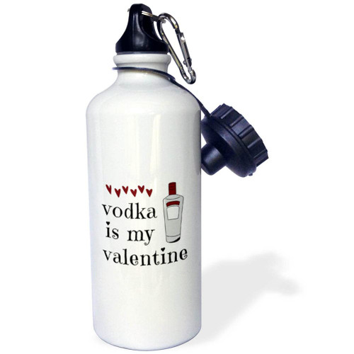 3dRose Rosette - Valentine Quotes - Vodka is My Valentine - Water Bottles (wb-375929-1)