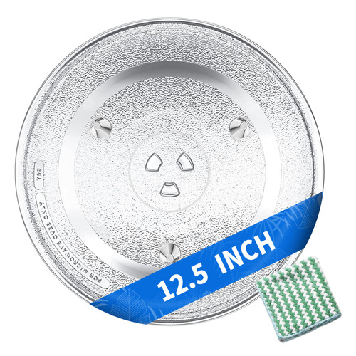 12.5" Microwave Plate Replacement for GE, Samsung, Hotpoint, Panasonic Emerson and More - 12-1/2 inch Microwave Glass Plate Turntable Tray for WB39X10002 WB39X10003 WB48X10005 W10337247 WB49X10069